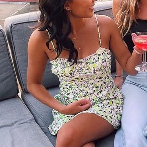 URBAN OUTFITTERS - Green & White Mini Dress